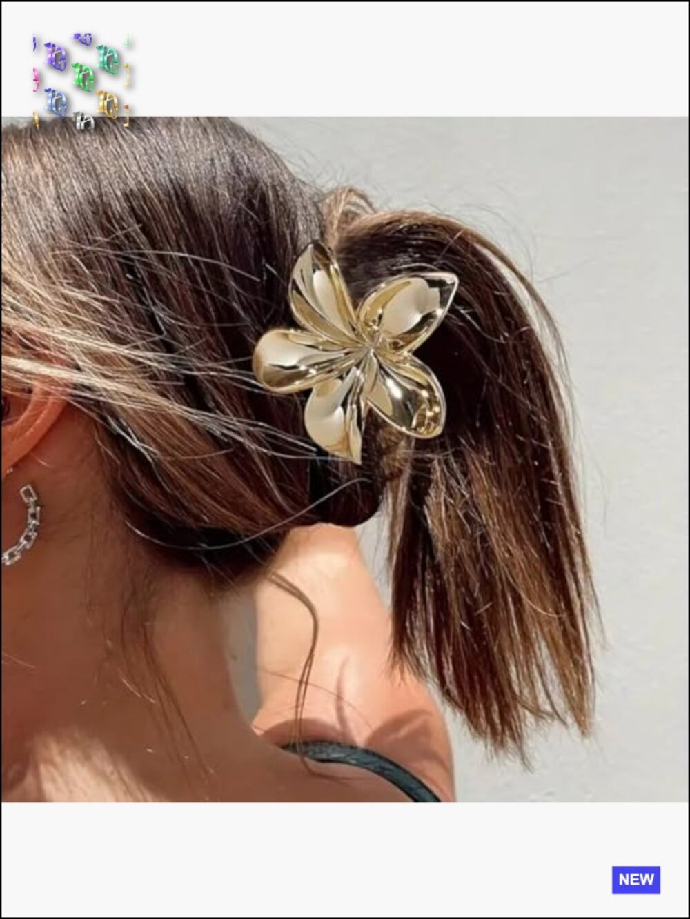8 PC Flower Claw Hair Clips for Thick Hair Medium Size Spring Clips Set - Picture 4 of 6